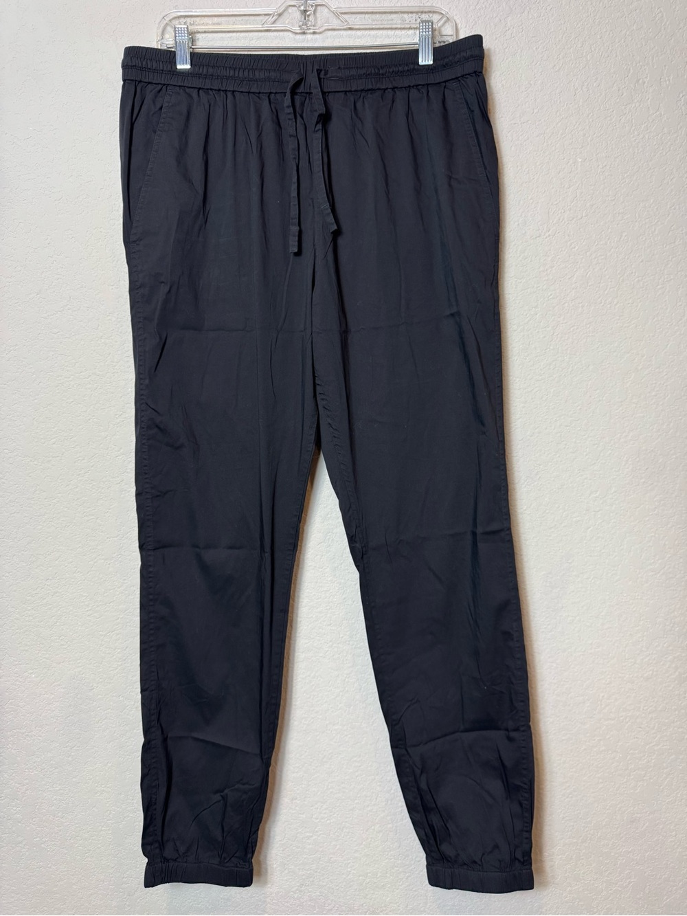 COS Black Cotton Blend Elastic-Waist Lightweight Drawstring Joggers size L